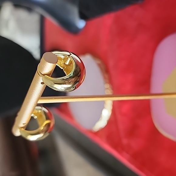 Goldtone Hoop Earrings - Picture 2 of 5